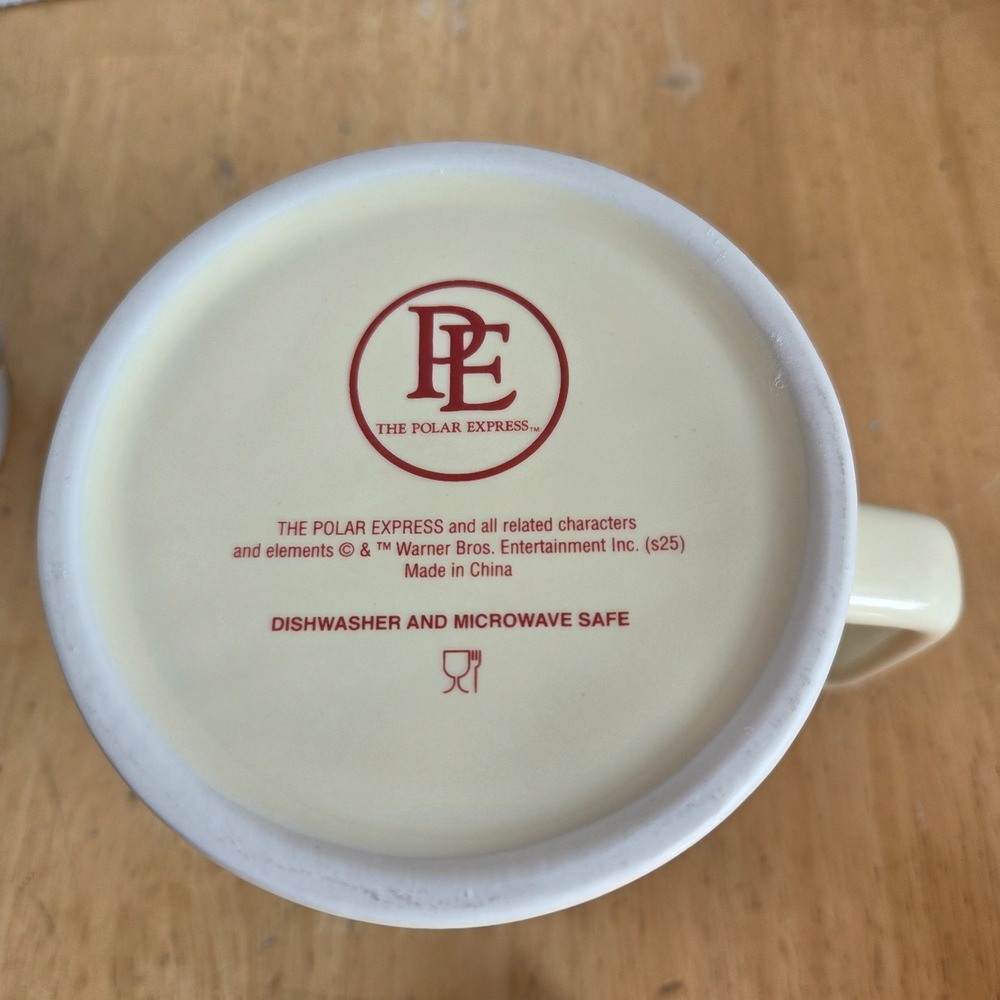 Warner Bros. The Polar Express Movie Train Ride 3D Embossed Ceramic Mug Set of 2 - Picture 11 of 16